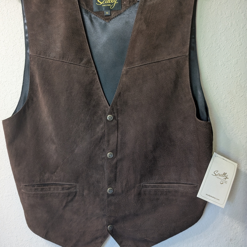 Scully Brown Suede Vest Classic Western Style